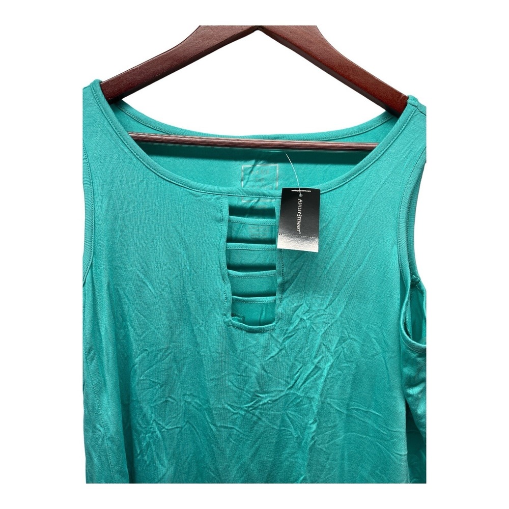 2 Ashley Stewart Back To The Basics Women's 14/16 Blue Orange Tops - Picture 7 of 8